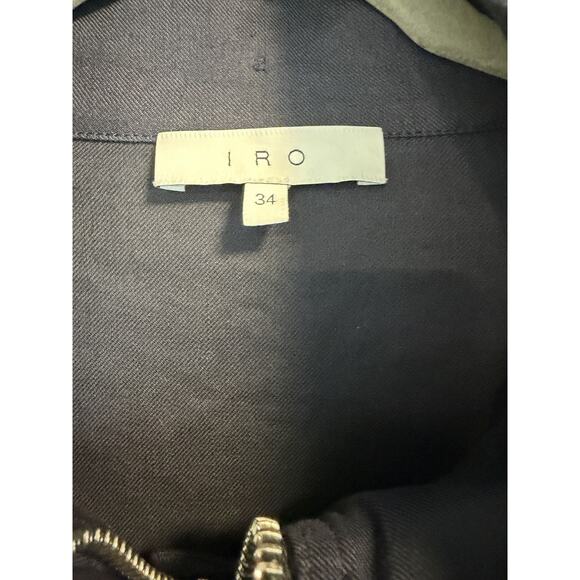 IRO | Women’s Jacket Trench Coat Oversized Zip Hooded Navy Blue -Small / 34 - Picture 2 of 6